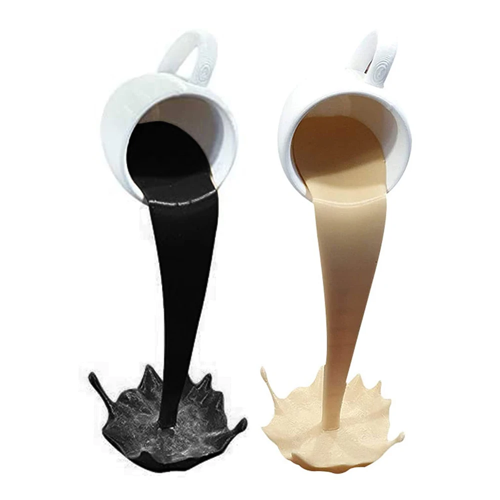Resin Statues Floating Coffee Cup Art Sculpture Kitchen Home Decor Statue Crafts Spilling Magic Pouring Liquid Splash Resin Statues Floating Coffee Cup Art Sculpture Kitchen Home Decor Statue Crafts Spilling Magic Pouring Liquid Splash