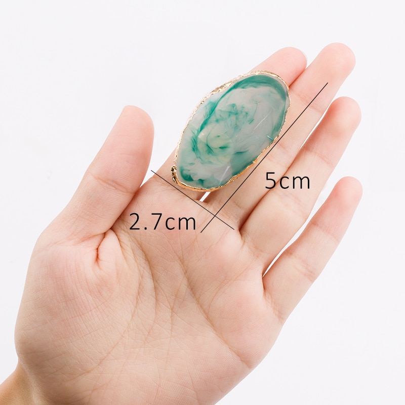 Resin Stone Nail Art Palette Ring