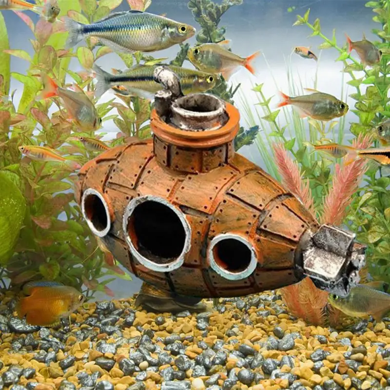 Resin Submarine Ornaments Fish Shrimp Shelter Cave Landscaping Accessories for Aquarium Fish Tank Decorations Resin Submarine Ornaments Fish Shrimp Shelter Cave Landscaping Accessories for Aquarium Fish Tank Decorations