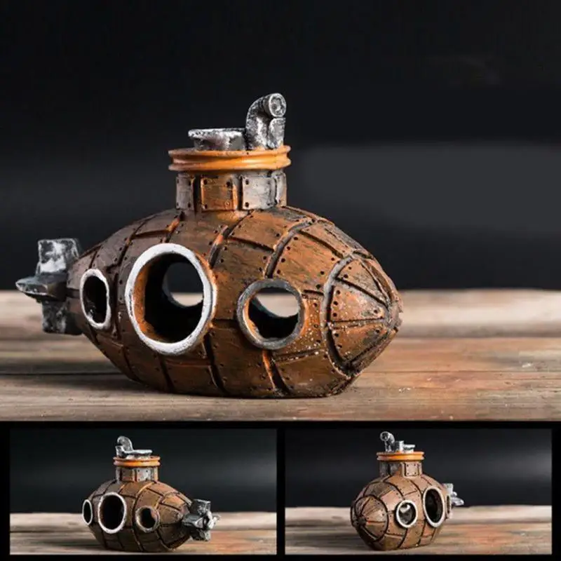 Resin Submarine Ornaments Fish Shrimp Shelter Cave Landscaping Accessories for Aquarium Fish Tank Decorations Resin Submarine Ornaments Fish Shrimp Shelter Cave Landscaping Accessories for Aquarium Fish Tank Decorations
