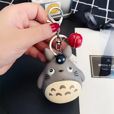 Resin Totoro Keychain with Bell
