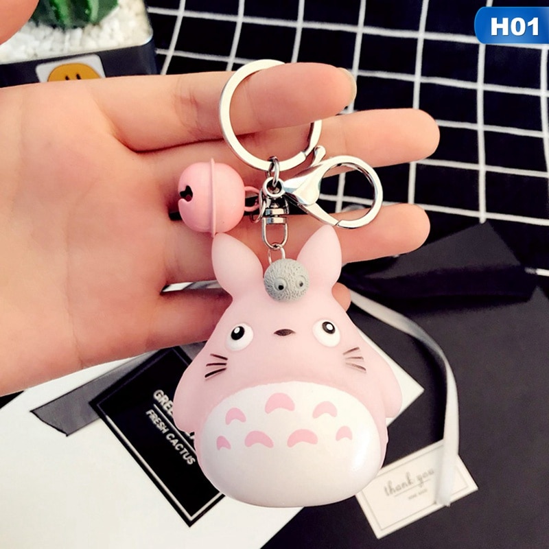 Resin Totoro Keychain with Bell