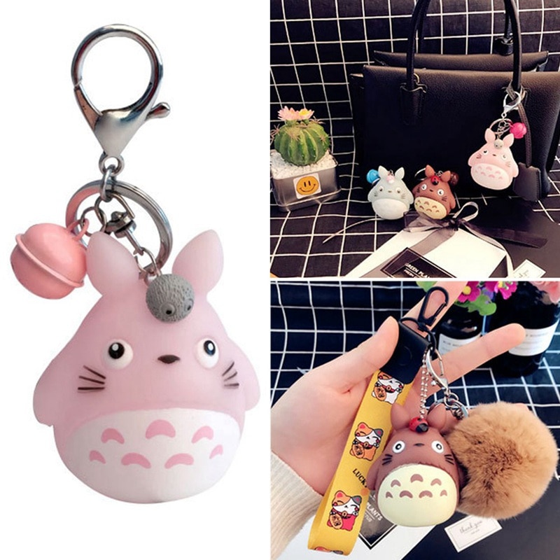 Resin Totoro Keychain with Bell