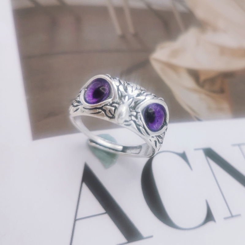 Resizable Multicolor Owl Eye Ring