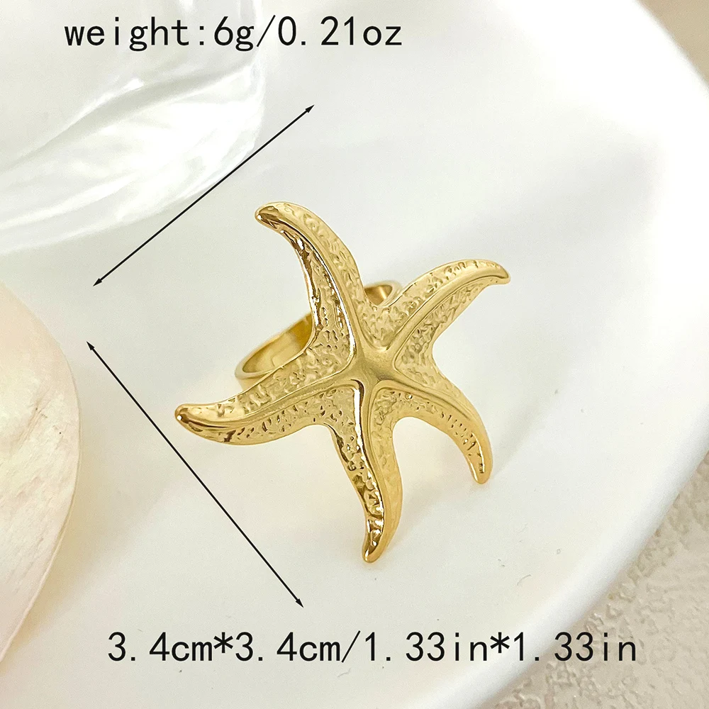 Resizable Stainless Steel Starfish Ring