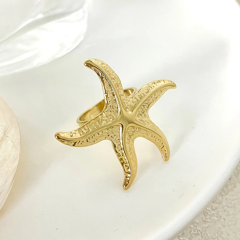 Resizable Stainless Steel Starfish Ring