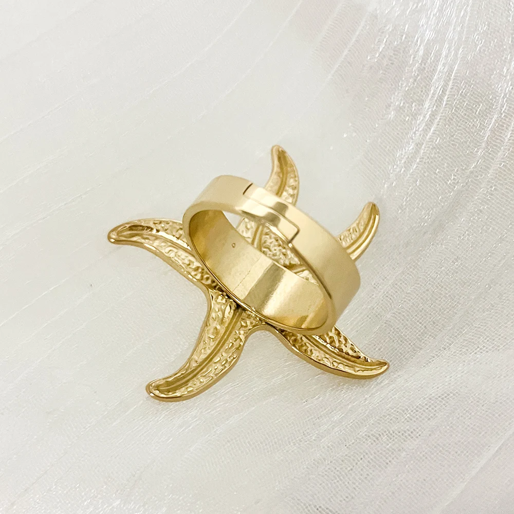 Resizable Stainless Steel Starfish Ring