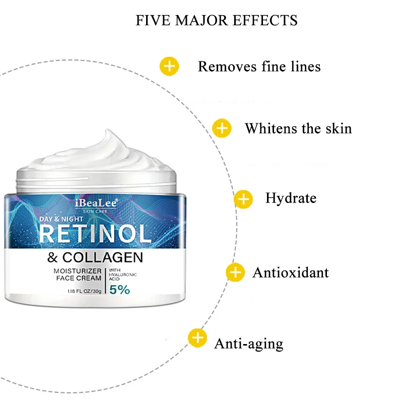 Retinol Face Cream Facial Anti Aging Care Firming Skin Reduce Neck Wrinkles Efficient Moisturizing Skin Anti Wrinkle
