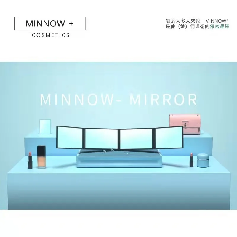 Retractable Adjustable Trifold Mirror Self Hairdressing Shaving Makeup Three-fold Mirror Hands-free Diy Haircut Tool