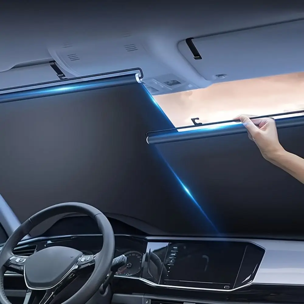 Retractable Car Sunshade Suction Cup Heat Protection Auto Front Windshield Sun Visor Visor Reflector Sun Protection Retractable Car Sunshade Suction Cup Heat Protection Auto Front Windshield Sun Visor Visor Reflector Sun Protection