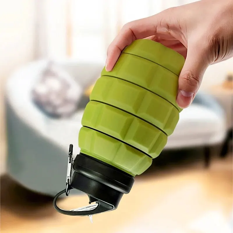 Retractable Foldable Water Bottle High Temperature Resistant Food Grade Silicone Camouflage Cycling Hiking Sports Water Retractable Foldable Water Bottle High Temperature Resistant Food Grade Silicone Camouflage Cycling Hiking Sports Water