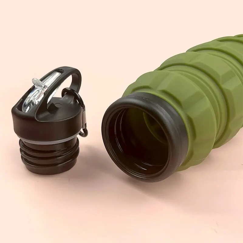 Retractable Foldable Water Bottle High Temperature Resistant Food Grade Silicone Camouflage Cycling Hiking Sports Water Retractable Foldable Water Bottle High Temperature Resistant Food Grade Silicone Camouflage Cycling Hiking Sports Water