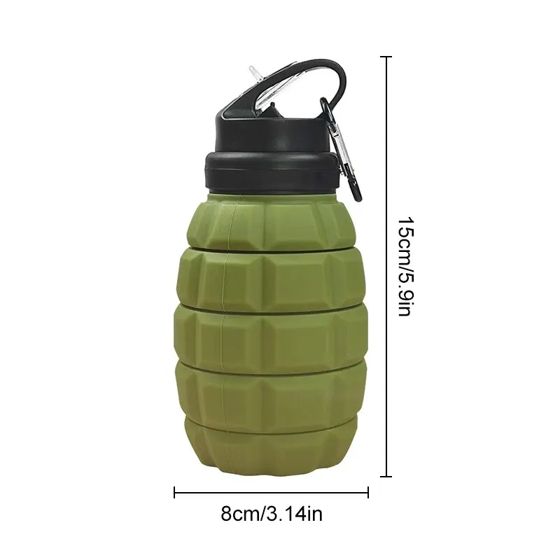 Retractable Foldable Water Bottle High Temperature Resistant Food Grade Silicone Camouflage Cycling Hiking Sports Water Retractable Foldable Water Bottle High Temperature Resistant Food Grade Silicone Camouflage Cycling Hiking Sports Water