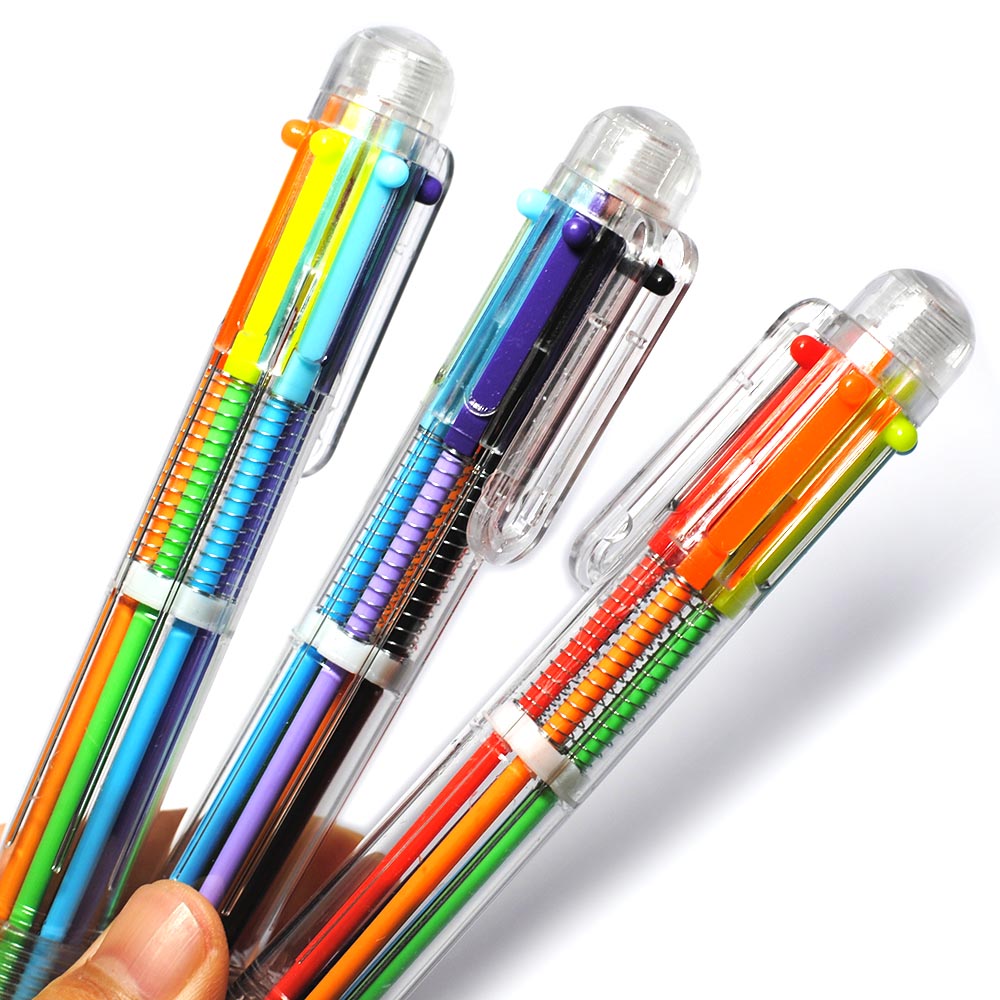 Retractable Multicolor Ball Pen (2 Pcs)