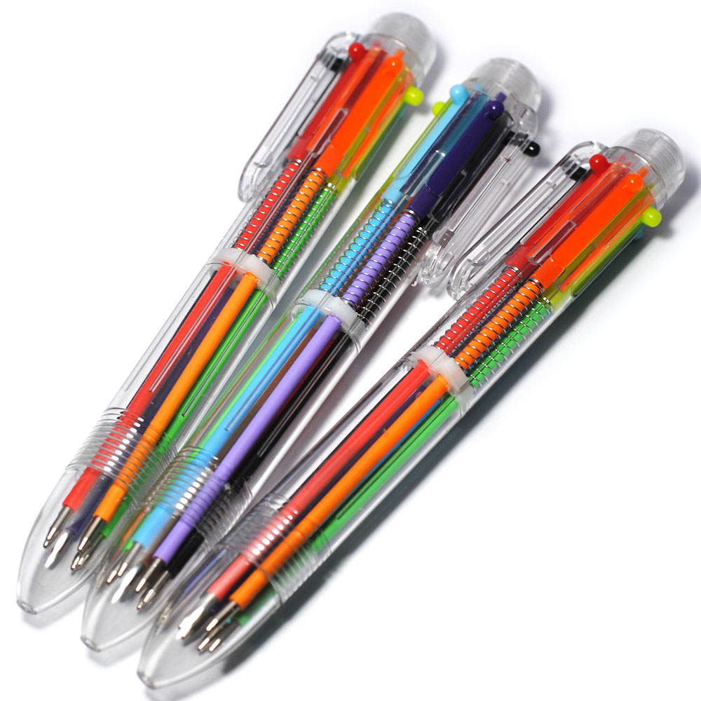 Retractable Multicolor Ball Pen (2 Pcs)
