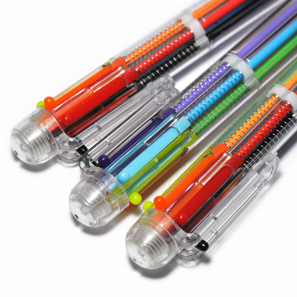 Retractable Multicolor Ball Pen (2 Pcs)