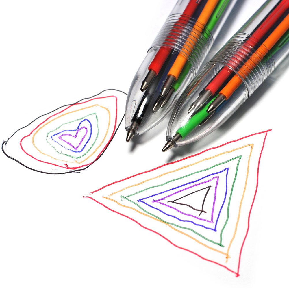 Retractable Multicolor Ball Pen (2 Pcs)
