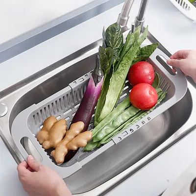 Retractable Plastic Sink Vegetable Strainer Retractable Plastic Sink Vegetable Strainer