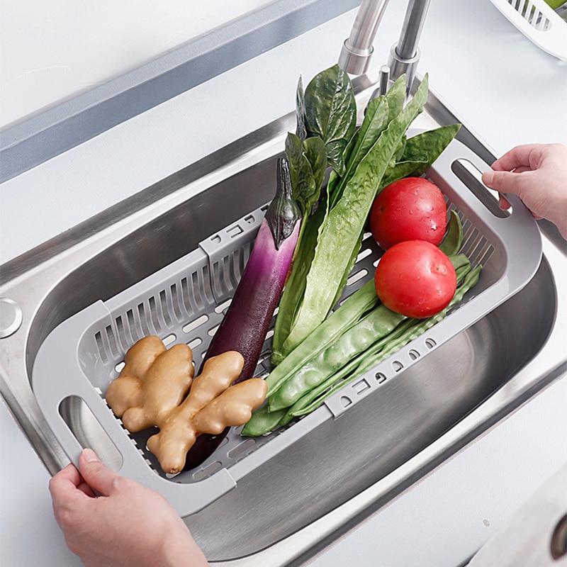 Retractable Plastic Sink Vegetable Strainer Retractable Plastic Sink Vegetable Strainer