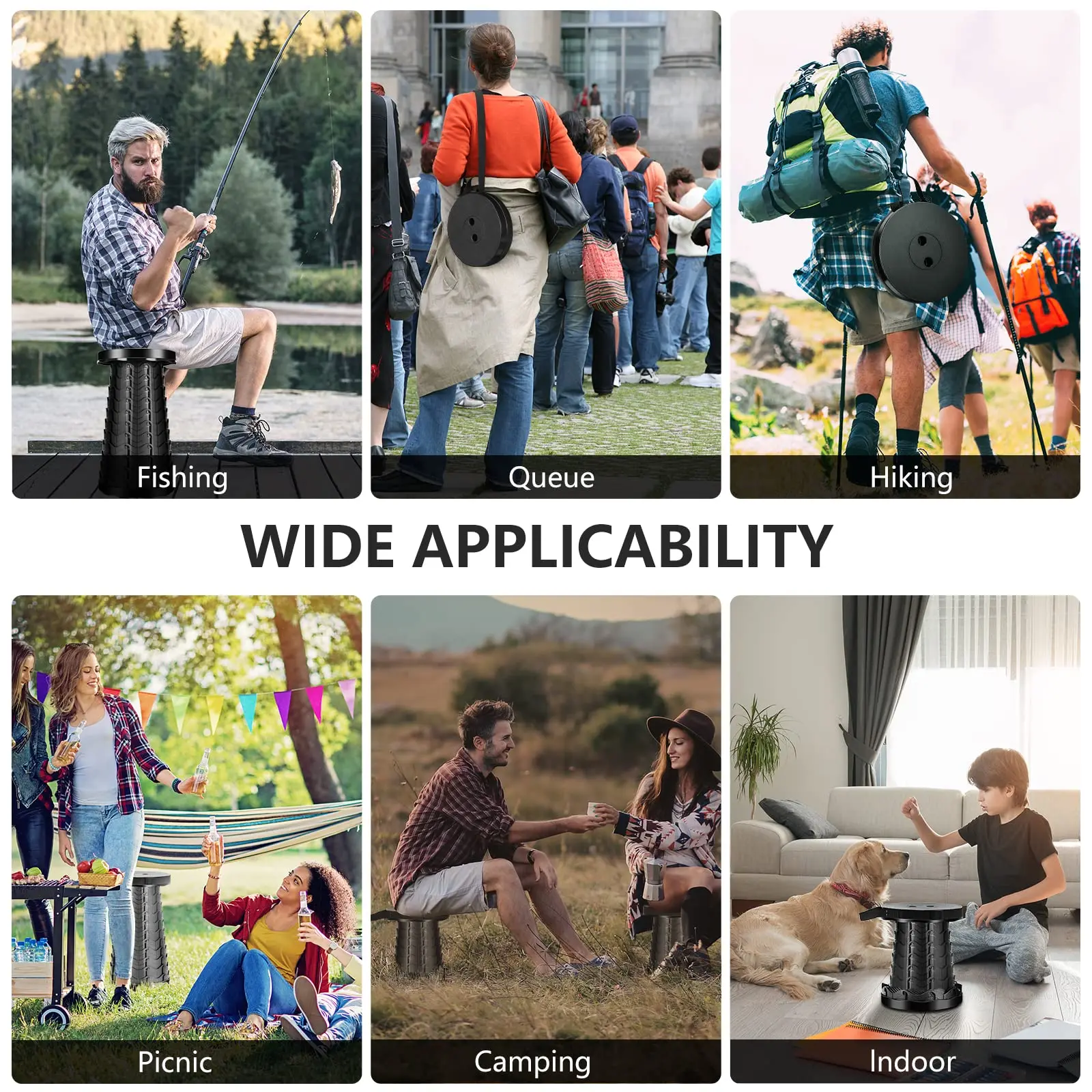 Retractable Stool Portable Collapsible Telescopic Stool Sturdy Foldable Stool with Load Capacity of 400lbs Retractable Retractable Stool Portable Collapsible Telescopic Stool Sturdy Foldable Stool with Load Capacity of 400lbs Retractable