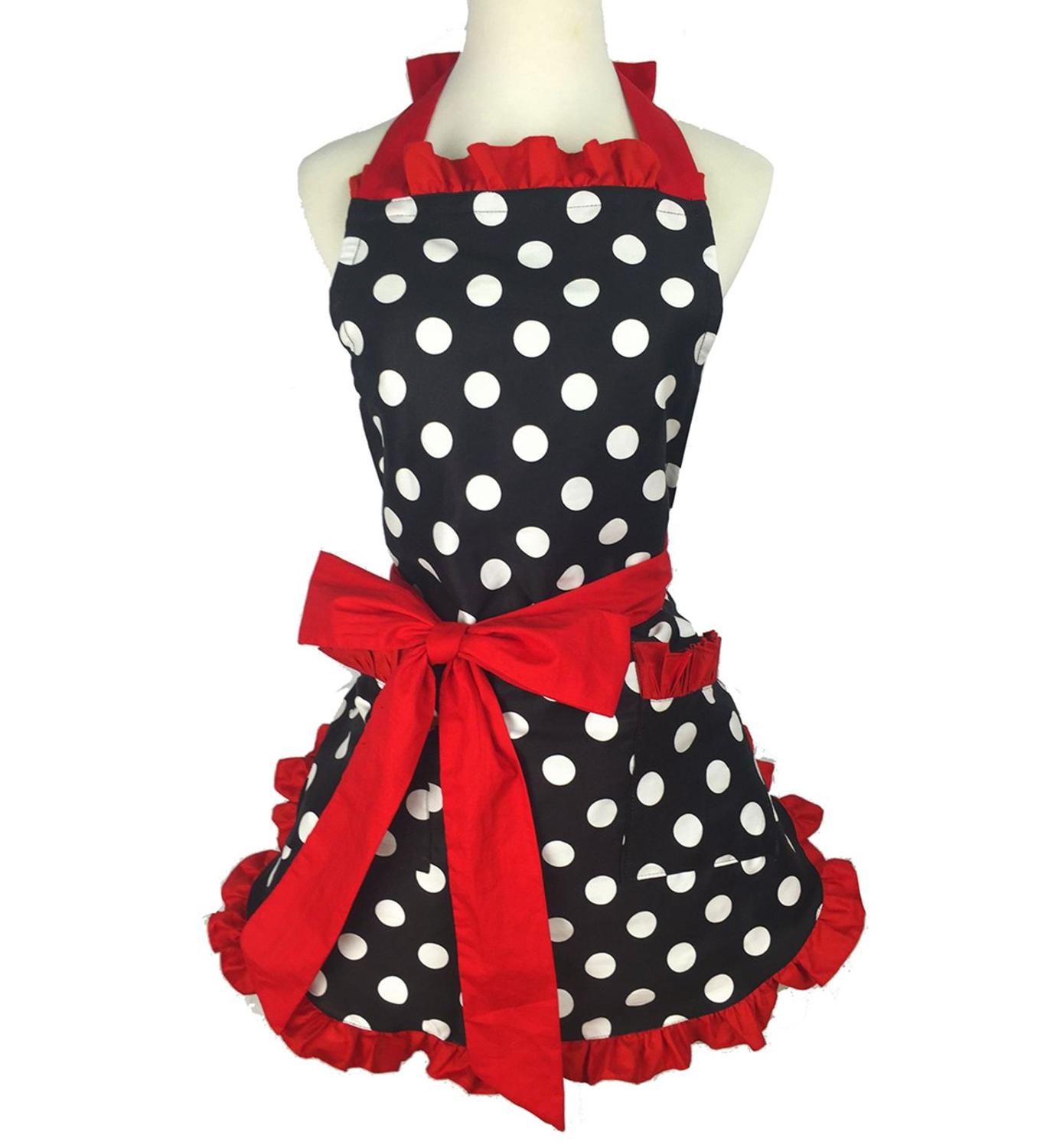 Retro Apron Polka Dots Clothes Cover