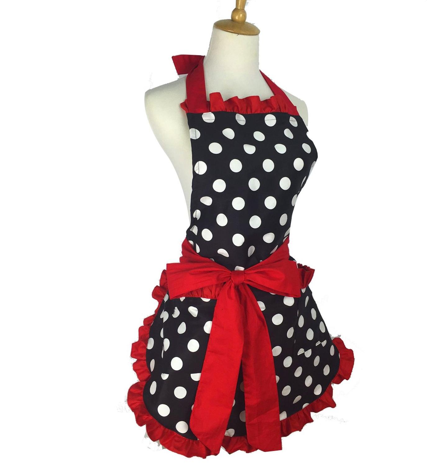 Retro Apron Polka Dots Clothes Cover