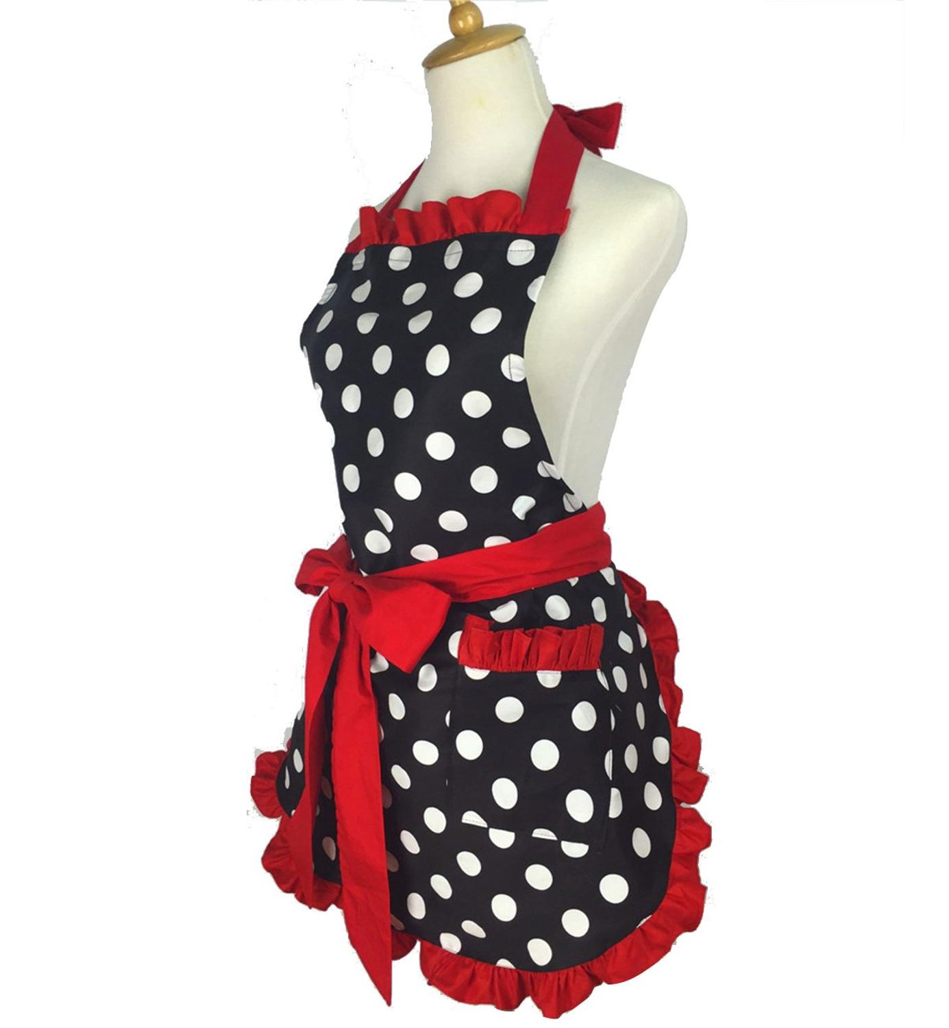 Retro Apron Polka Dots Clothes Cover