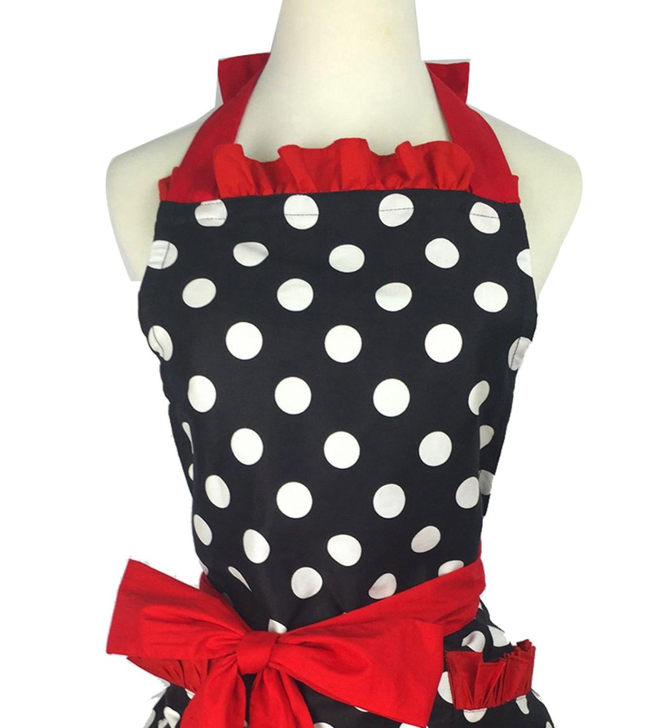 Retro Apron Polka Dots Clothes Cover