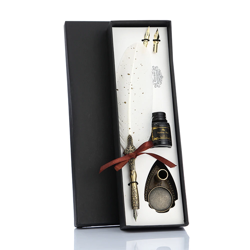 Retro Feather Dip Fountain Pen Vintage Calligraphy Writing Ink Pen Sets Creative Stationery Quill Pen Art Supplies Retro Feather Dip Fountain Pen Vintage Calligraphy Writing Ink Pen Sets Creative Stationery Quill Pen Art Supplies