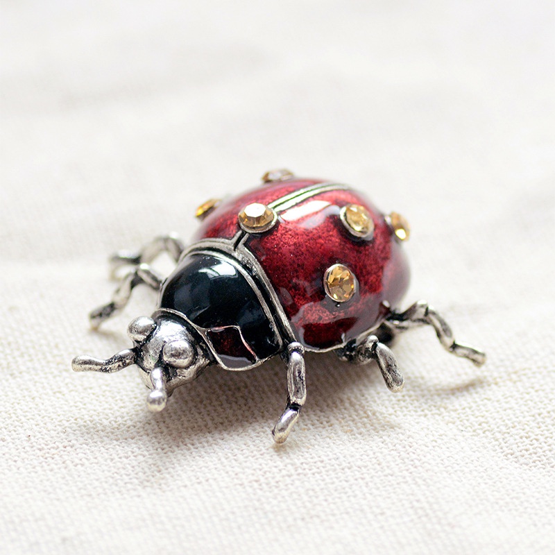 Retro Metal Lady Bug Brooch