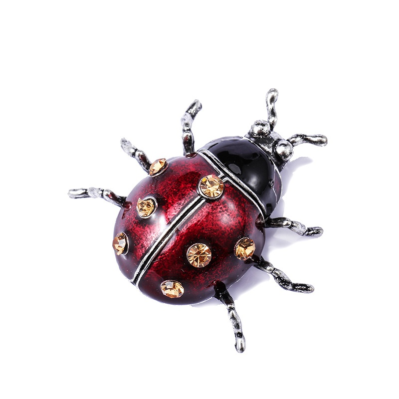 Retro Metal Lady Bug Brooch