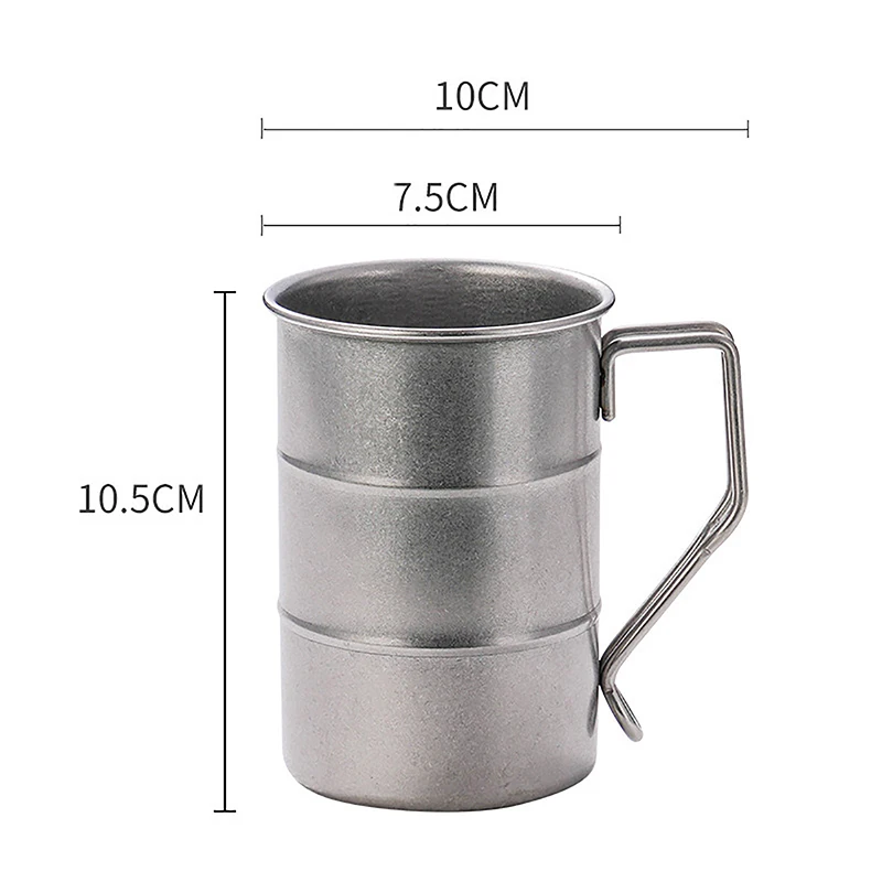 Retro Old Coffee Water Cup Industrial Style Oil Barrel Mug Outdoor Camping Picnic Beer Mug Drinking Utensils Stainless