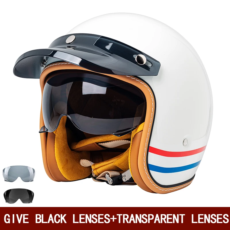 Retro Semi-Open Motorcycle Helmet Cross-Country Motorcycle Accessories Motorcycle Helmet 3/4 Retro Helmet In Winter Retro Semi-Open Motorcycle Helmet Cross-Country Motorcycle Accessories Motorcycle Helmet 3/4 Retro Helmet In Winter