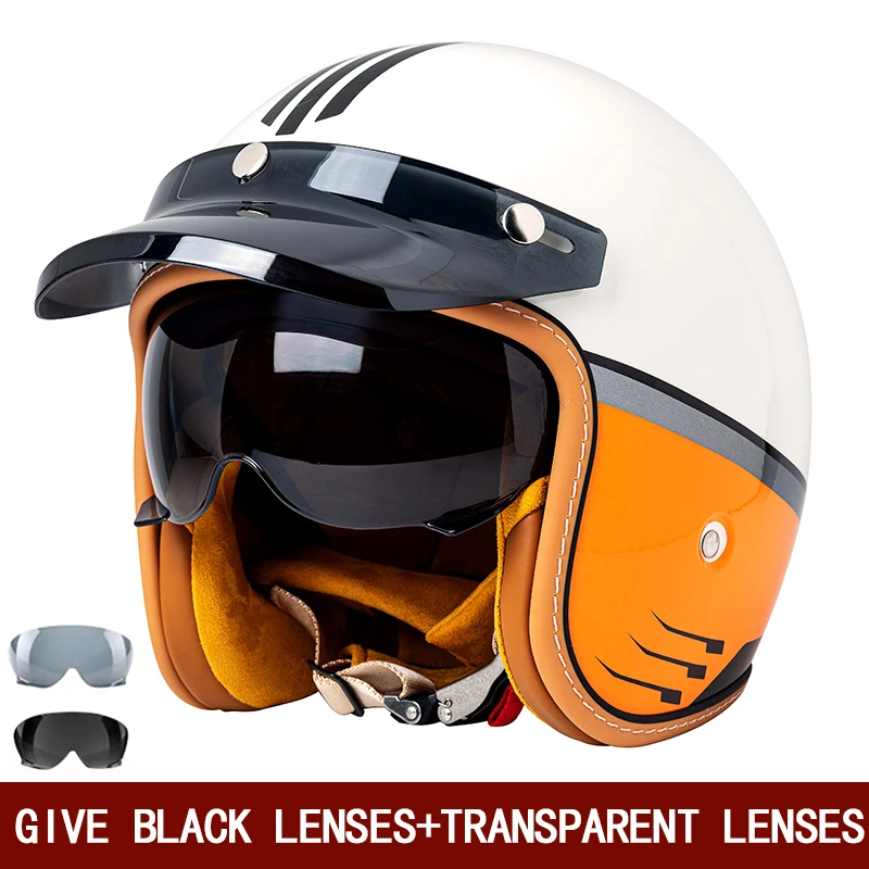 Retro Semi-Open Motorcycle Helmet Cross-Country Motorcycle Accessories Motorcycle Helmet 3/4 Retro Helmet In Winter Retro Semi-Open Motorcycle Helmet Cross-Country Motorcycle Accessories Motorcycle Helmet 3/4 Retro Helmet In Winter
