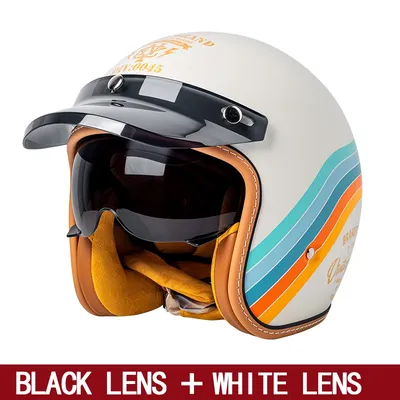 Retro Semi-Open Motorcycle Helmet Cross-Country Motorcycle Accessories Motorcycle Helmet 3/4 Retro Helmet In Winter Retro Semi-Open Motorcycle Helmet Cross-Country Motorcycle Accessories Motorcycle Helmet 3/4 Retro Helmet In Winter