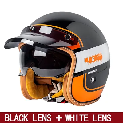 Retro Semi-Open Motorcycle Helmet Cross-Country Motorcycle Accessories Motorcycle Helmet 3/4 Retro Helmet In Winter Retro Semi-Open Motorcycle Helmet Cross-Country Motorcycle Accessories Motorcycle Helmet 3/4 Retro Helmet In Winter