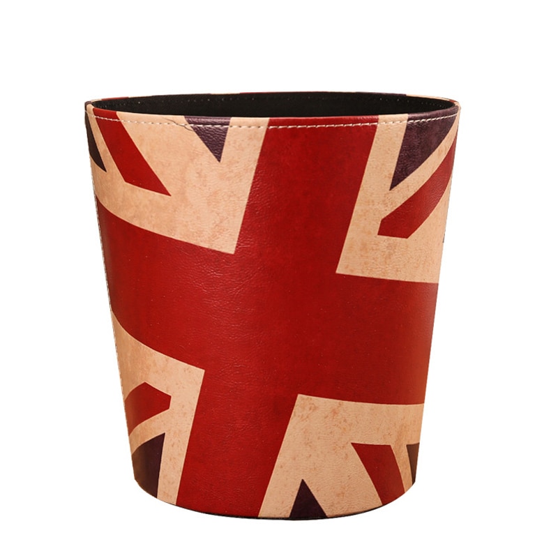 Retro Style 10L PU Leather Trash Can Retro Style 10L PU Leather Trash Can