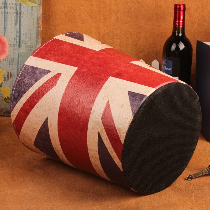 Retro Style 10L PU Leather Trash Can Retro Style 10L PU Leather Trash Can