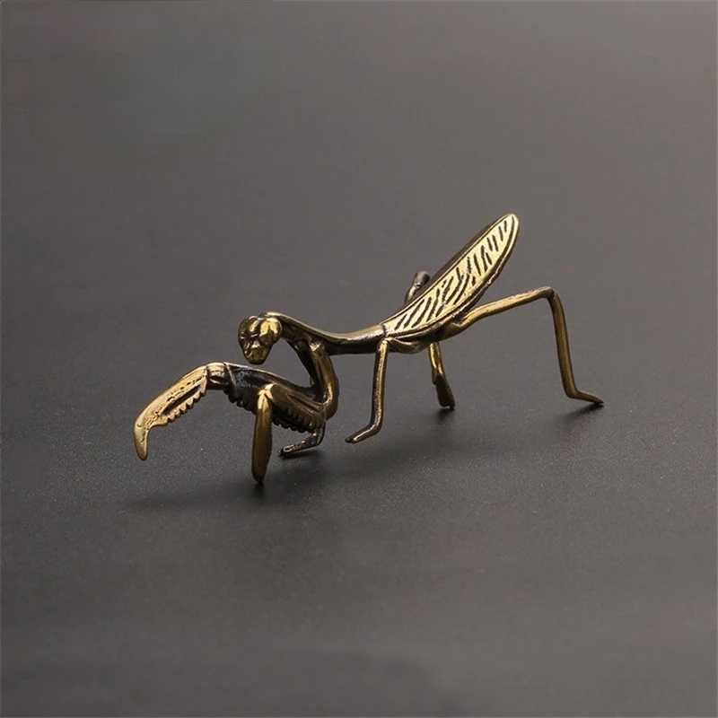Retro Style Copper Praying Mantis Figure