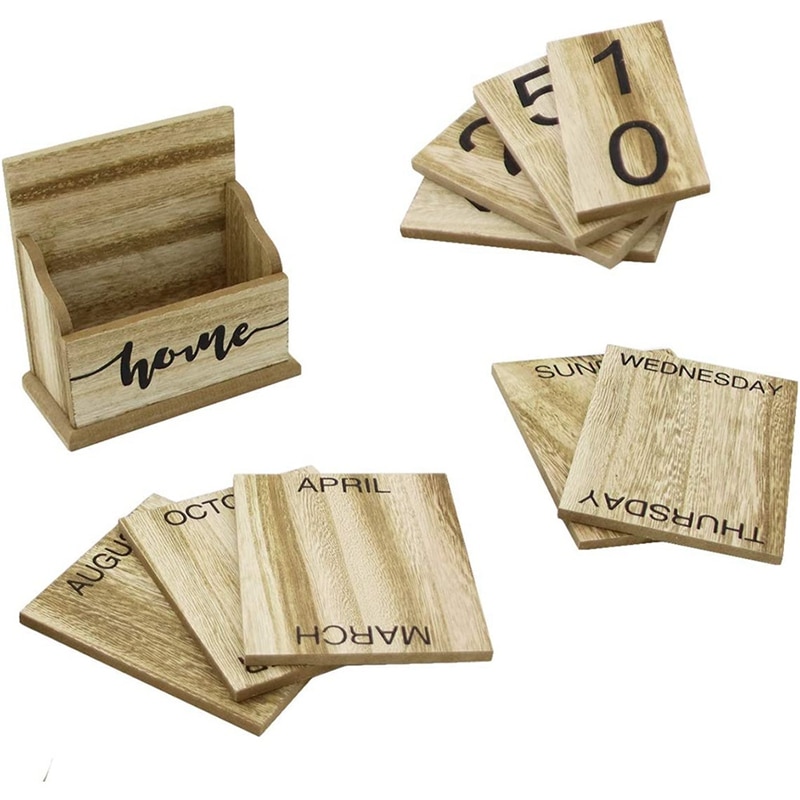 Retro Style Flip Wooden Desk Calendar Retro Style Flip Wooden Desk Calendar