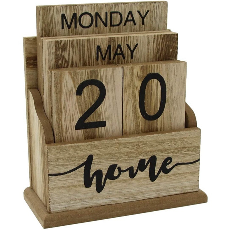 Retro Style Flip Wooden Desk Calendar Retro Style Flip Wooden Desk Calendar