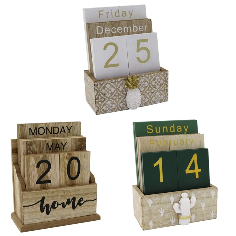 Retro Style Flip Wooden Desk Calendar Retro Style Flip Wooden Desk Calendar