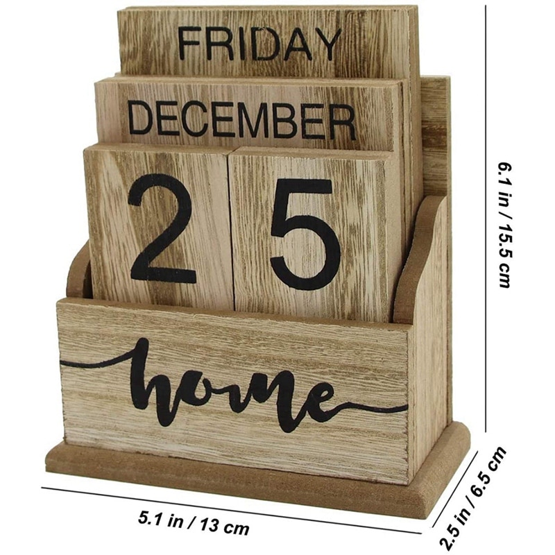 Retro Style Flip Wooden Desk Calendar Retro Style Flip Wooden Desk Calendar