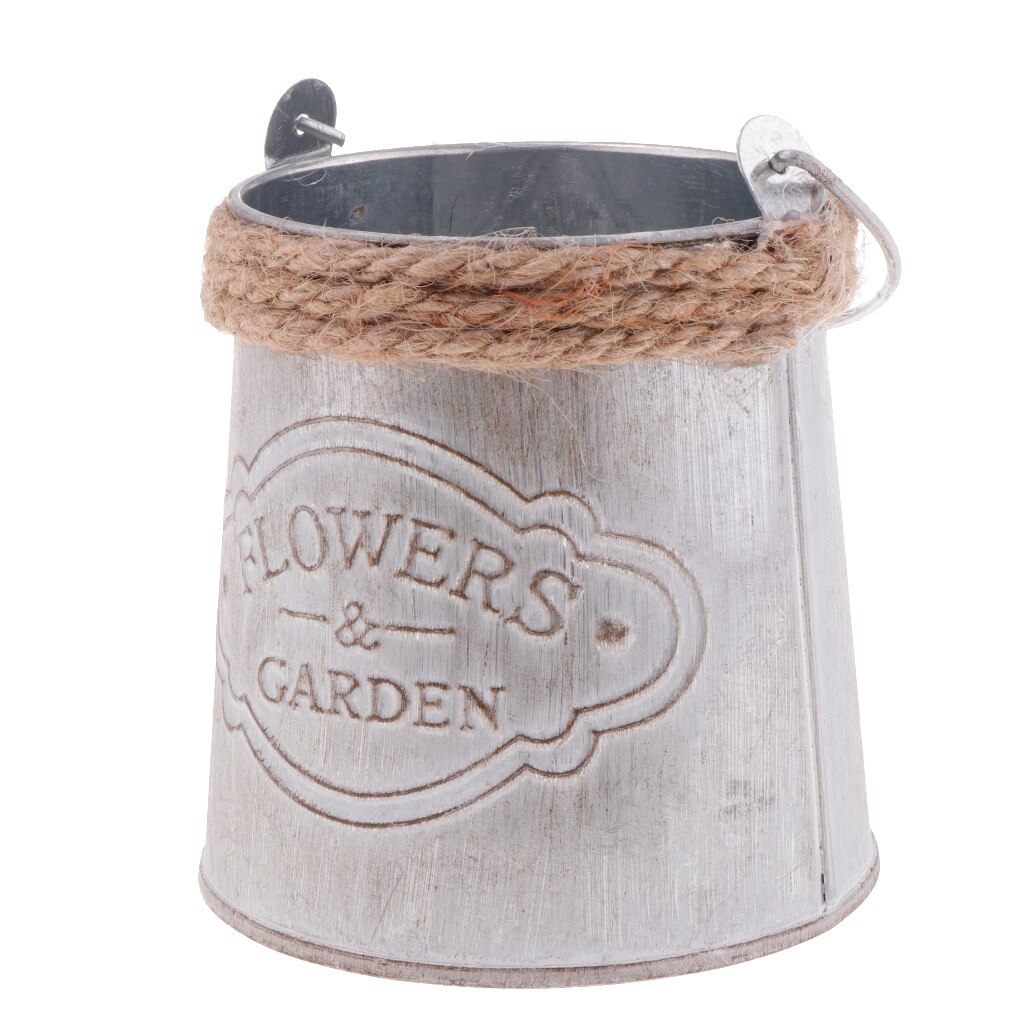 Retro Style Metal Bucket Planter