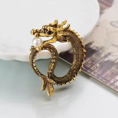 Retro Style Metal Dragon Brooch Pin Retro Style Metal Dragon Brooch Pin
