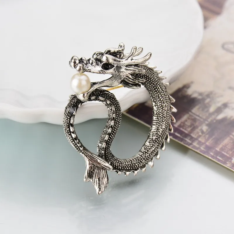 Retro Style Metal Dragon Brooch Pin Retro Style Metal Dragon Brooch Pin