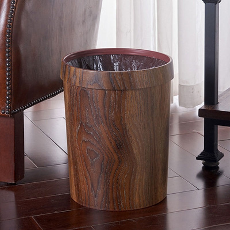 Retro Style Wooden Trash Can Retro Style Wooden Trash Can