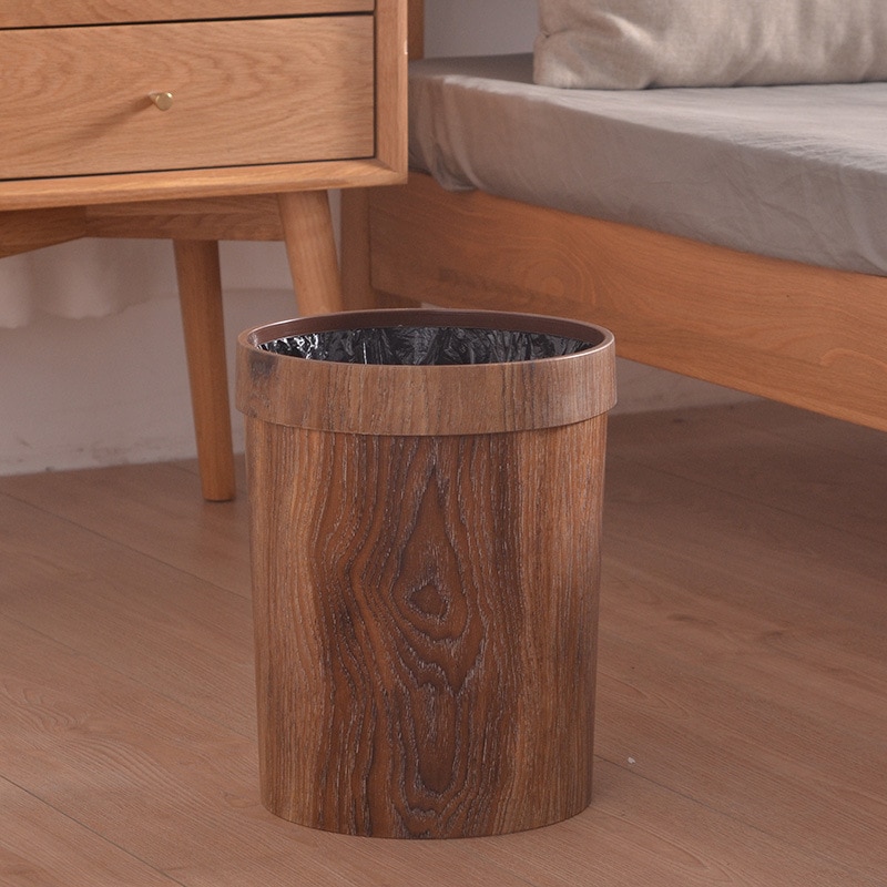 Retro Style Wooden Trash Can Retro Style Wooden Trash Can