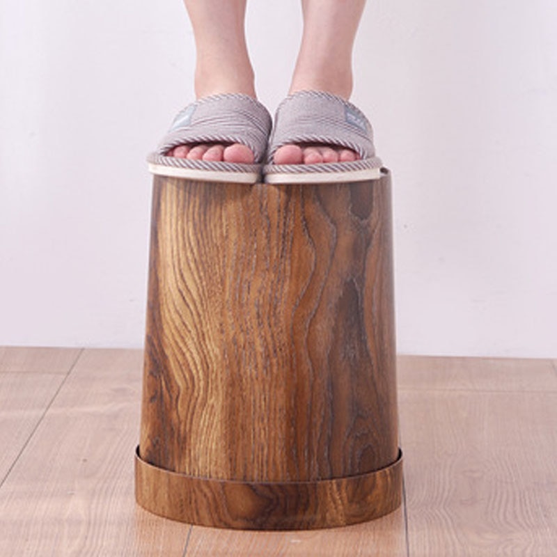 Retro Style Wooden Trash Can Retro Style Wooden Trash Can