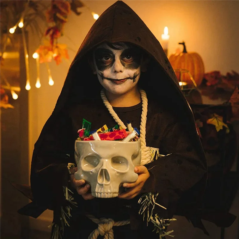 Retro Tabletop Decoration Porcelain Gothic Skull Pasta Bowl Halloween Tableware Bar Food Noodle Salad Candy Bowl Retro Tabletop Decoration Porcelain Gothic Skull Pasta Bowl Halloween Tableware Bar Food Noodle Salad Candy Bowl